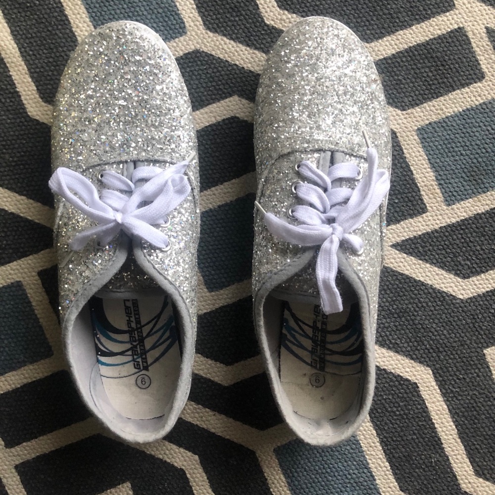 Silver glitter shoes